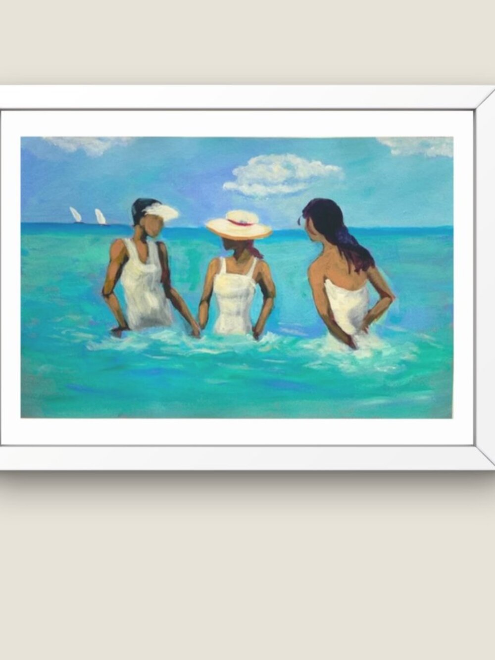 Beach Day Bliss 1 - Original Acrylic Painting on 18" x 12" Paper